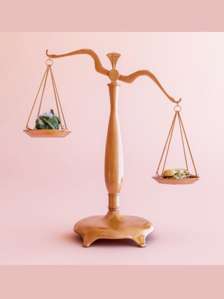 food on scales